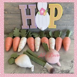 12 count Target fabric carrots & vegetables - Easter Spring Home Decor